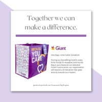 Together we can make a difference: Giant Food community bag promo graphc
